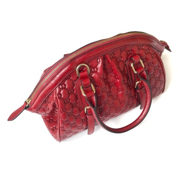 Pijushi Handbags - SOLD PIJUSHI Leather Red Embossed Shoulder Bag